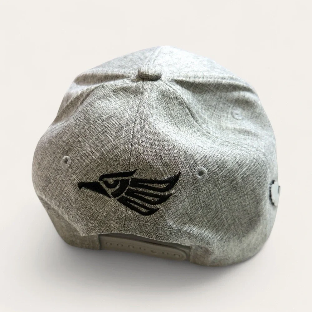 Embroidered Eagle front, Mexican map and Aztec Gray Baseball Cap with Black Logo
